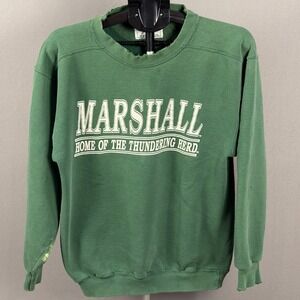 Marshall Home of the Thundering Herd‎ Green Sweatshirt Crewneck Pullover Medium